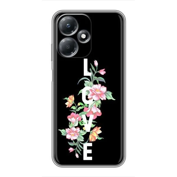 Чехол с принтом «Цветы LOVE» для Infinix Hot 30 Play