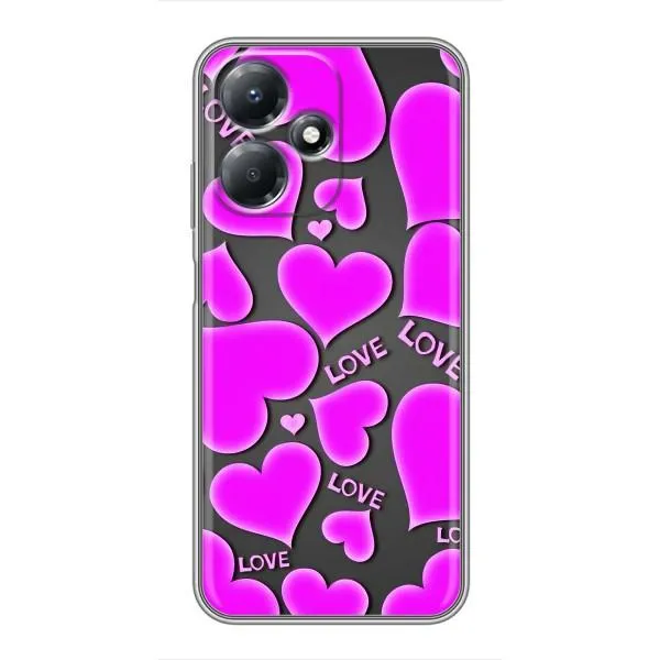 Чехол с принтом «Pink hearts» для Infinix Hot 30 Play