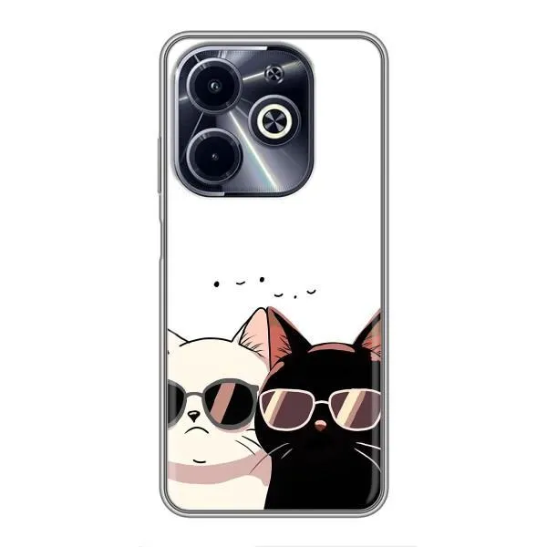 Чехол с принтом «Коты в очках» для Infinix Hot 40i Чехол с принтом «Коты в очках» для Infinix Hot 40i