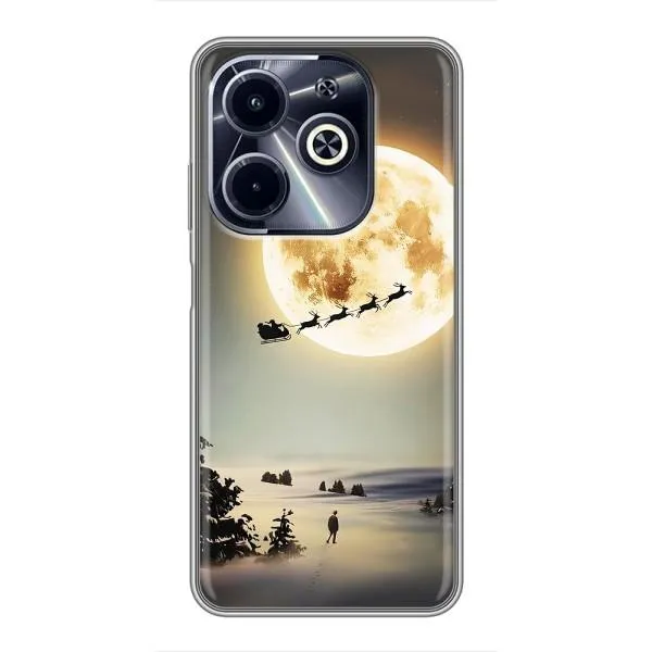 Чехол с принтом «Санта на луне» для Infinix Hot 40i Чехол с принтом «Санта на луне» для Infinix Hot 40i