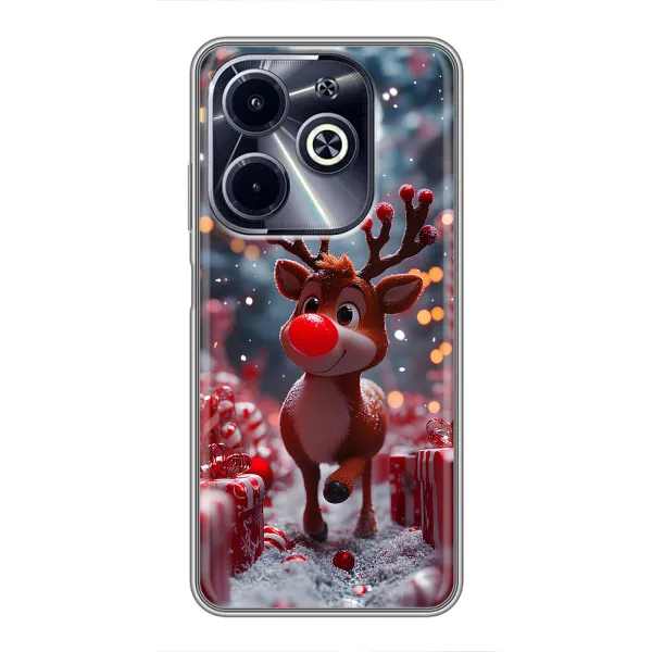 Чехол с принтом «Олень среди подарков» для Infinix Hot 40i Чехол с принтом «Олень среди подарков» для Infinix Hot 40i