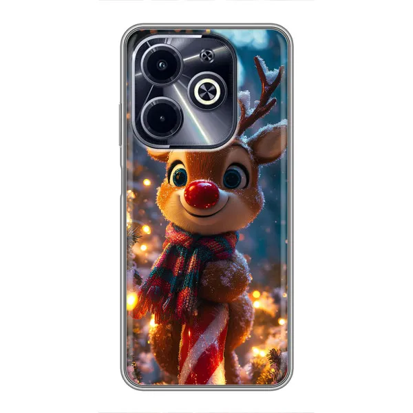 Чехол с принтом «Олень с шарфом» для Infinix Hot 40i Чехол с принтом «Олень с шарфом» для Infinix Hot 40i
