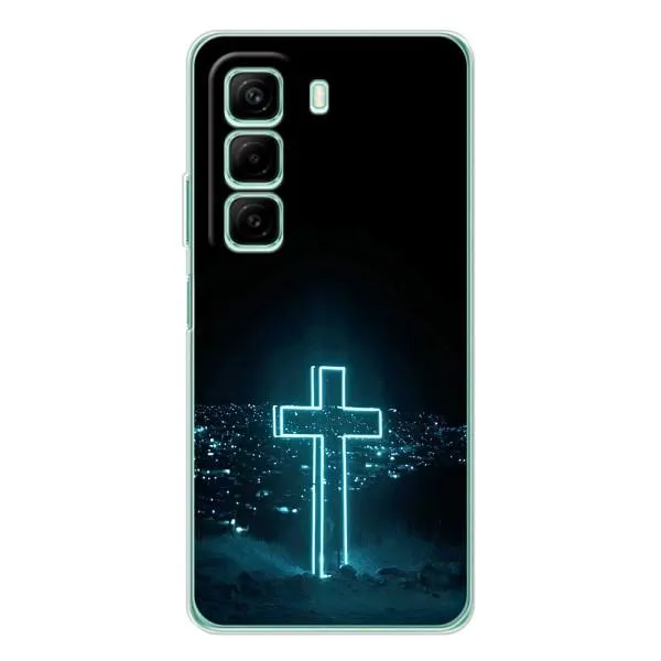 Чехол с принтом «Крест и город» для Infinix Hot 50 Pro Чехол с принтом «Крест и город» для Infinix Hot 50 Pro