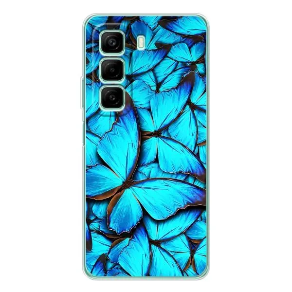 Чехол с принтом «Синие бабочки» для Infinix Hot 50 Pro Чехол с принтом «Синие бабочки» для Infinix Hot 50 Pro