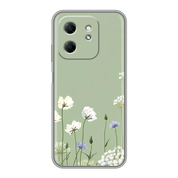 Чехол с принтом «Цветы на зеленом» для Infinix Hot 50i Чехол с принтом «Цветы на зеленом» для Infinix Hot 50i