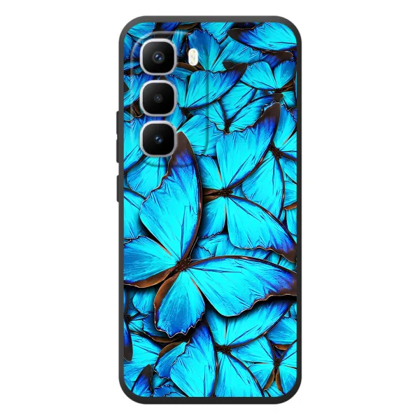 Чехол с принтом «Синие бабочки» для Infinix Hot 60 Pro Plus