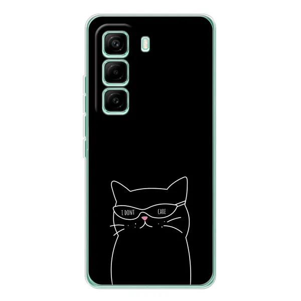Чехол с принтом «Равнодушный кот» для Infinix Hot 60 Pro