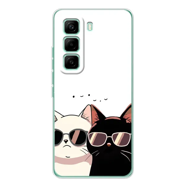 Чехол с принтом «Коты в очках» для Infinix Hot 60 Pro