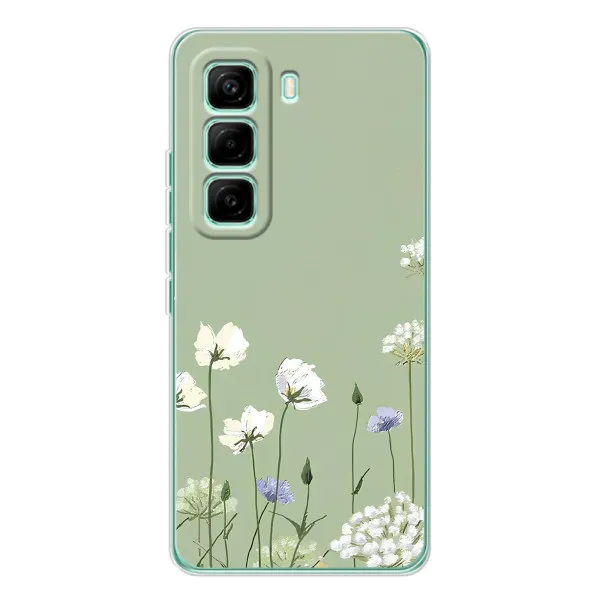 Чехол с принтом «Цветы на зеленом» для Infinix Hot 60 Pro