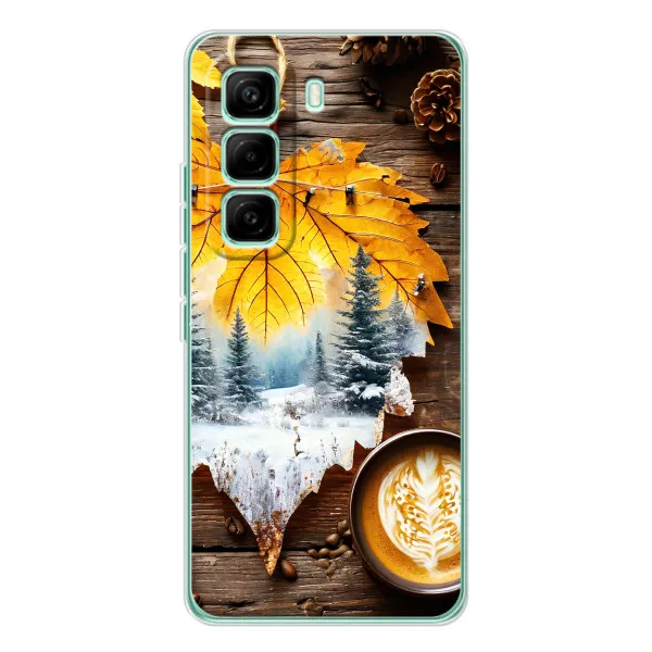 Чехол с принтом «Осенне-зимний кофе» для Infinix Hot 60 Pro