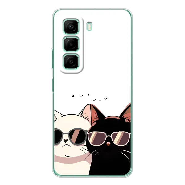 Чехол с принтом «Коты в очках» для Infinix Hot 60i
