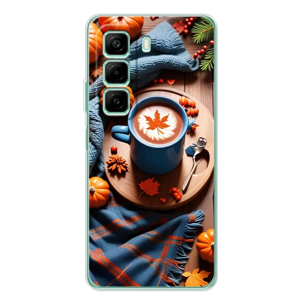 Чехол с принтом «Кофе и тыковки» для Infinix Hot 60i