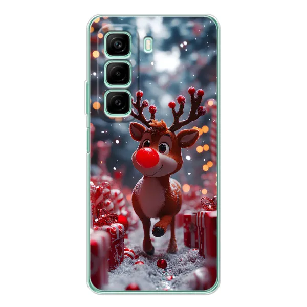 Чехол с принтом «Олень среди подарков» для Infinix Hot 60i