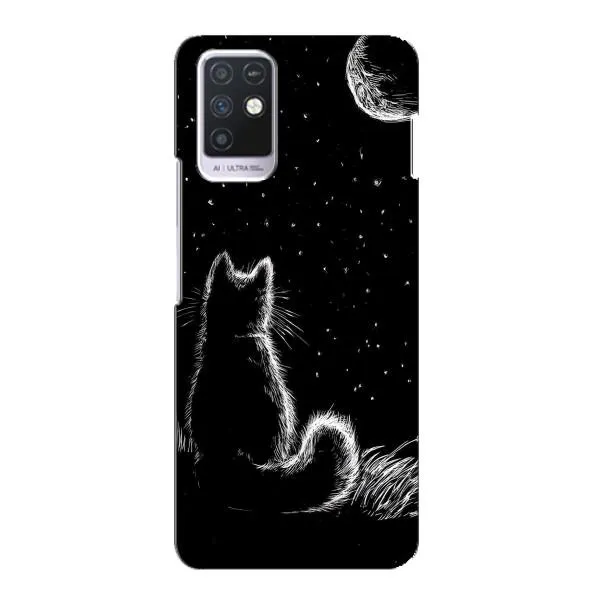 Чехол с принтом «Котик и луна» для Infinix Note 10