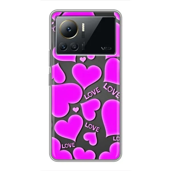Чехол с принтом «Pink hearts» для Infinix Note 12 2023