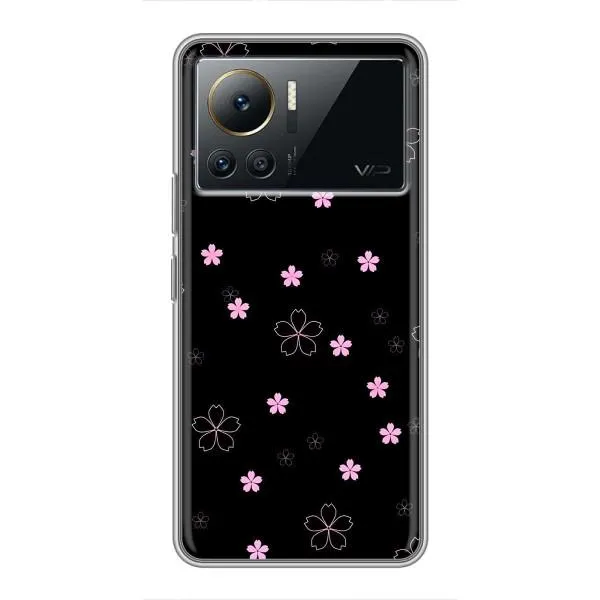 Чехол с принтом «Розовые цветы на черном» для Infinix Note 12 2023 Чехол с принтом «Розовые цветы на черном» для Infinix Note 12 2023