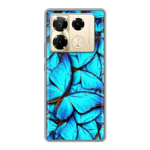 Чехол с принтом «Синие бабочки» для Infinix Note 40 Pro Чехол с принтом «Синие бабочки» для Infinix Note 40 Pro