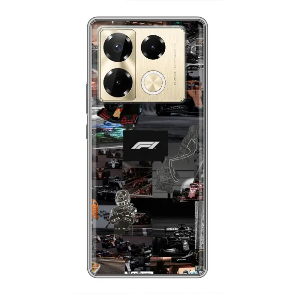 Чехол с принтом «Гоночный коллаж Ф1» для Infinix Note 40 Pro Чехол с принтом «Гоночный коллаж Ф1» для Infinix Note 40 Pro