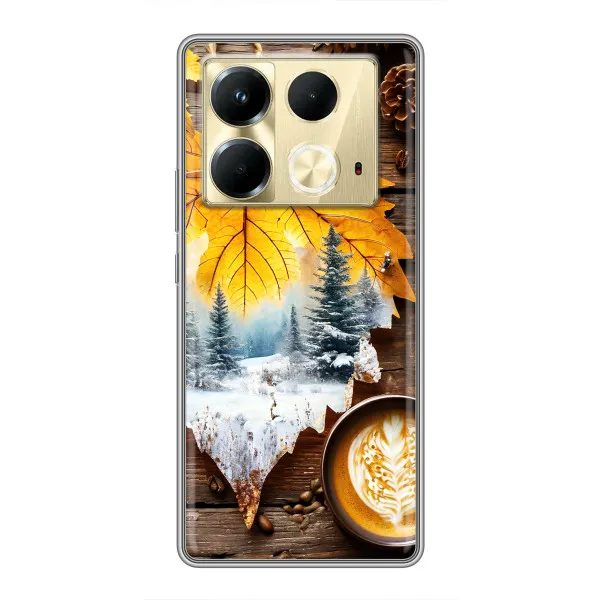 Чехол с принтом «Осенне-зимний кофе» для Infinix Note 40