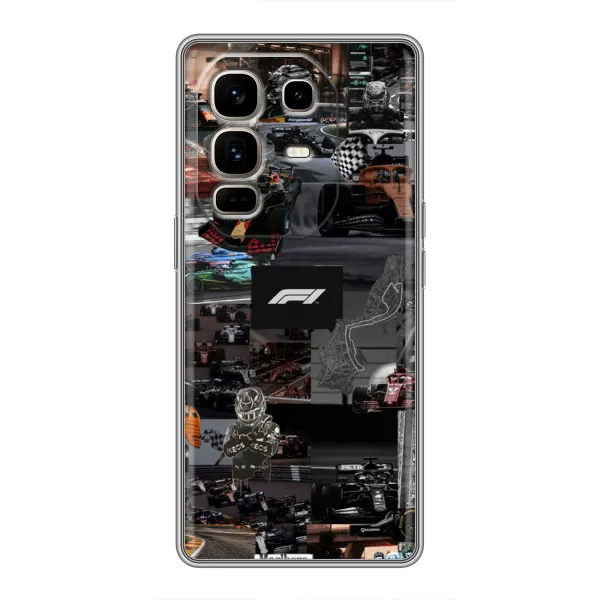 Чехол с принтом «Гоночный коллаж Ф1» для Infinix Note 50 Pro Plus