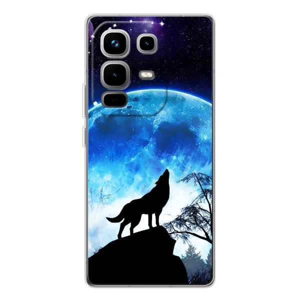 Чехол с принтом «Волк на луну» для Infinix Note 50 Pro Чехол с принтом «Волк на луну» для Infinix Note 50 Pro