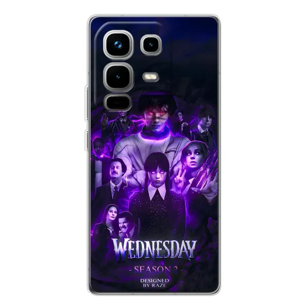 Чехол с принтом «Фиолетовая магия Уэнздей» для Infinix Note 50 Чехол с принтом «Фиолетовая магия Уэнздей» для Infinix Note 50