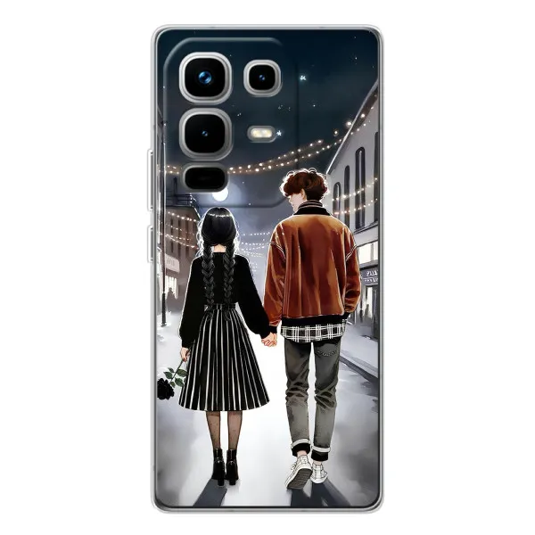Чехол с принтом «Уэнздей и Тайлер» для Infinix Note 50 Чехол с принтом «Уэнздей и Тайлер» для Infinix Note 50