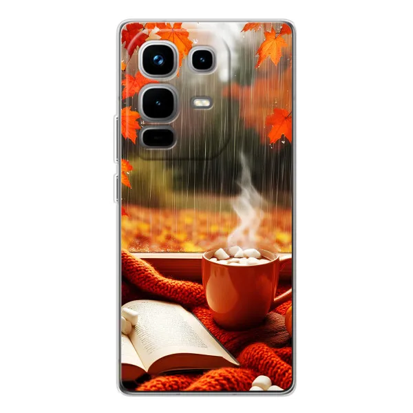 Чехол с принтом «Кофе и дождь» для Infinix Note 50