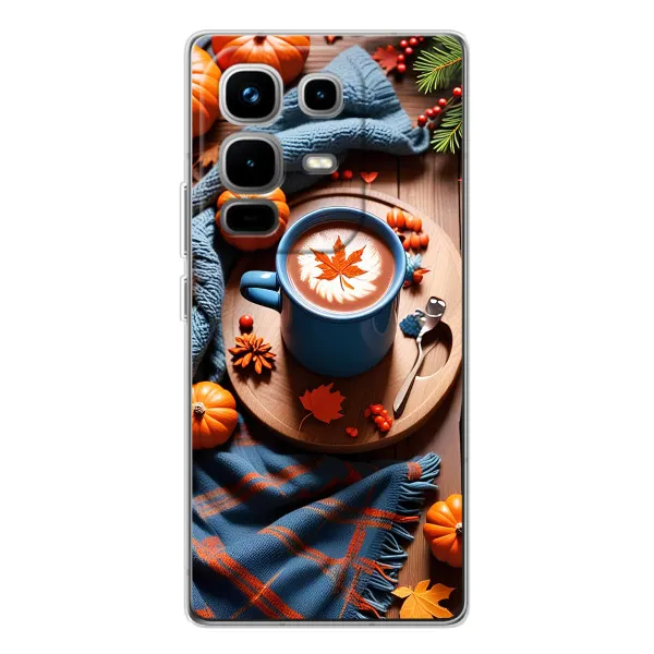 Чехол с принтом «Кофе и тыковки» для Infinix Note 50