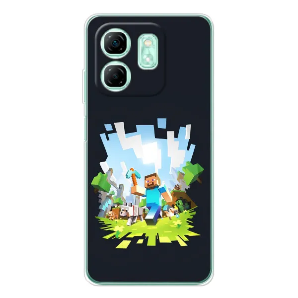 Чехол с принтом «персонажи Minecraft» для Infinix Smart 10 HD Чехол с принтом «персонажи Minecraft» для Infinix Smart 10 HD