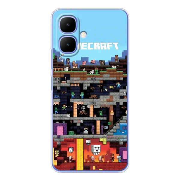 Чехол с принтом «фон Minecraft» для Infinix Smart 10 Чехол с принтом «фон Minecraft» для Infinix Smart 10