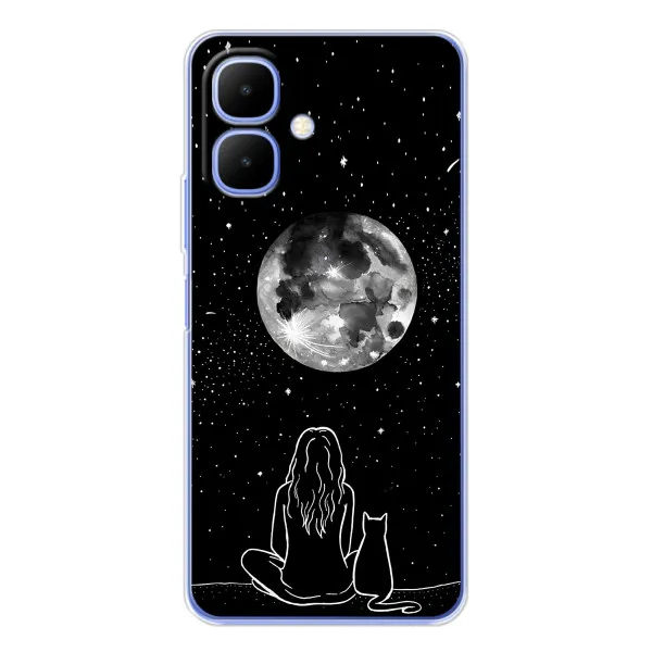 Чехол с принтом «Девушка с котом» для Infinix Smart 10 Чехол с принтом «Девушка с котом» для Infinix Smart 10