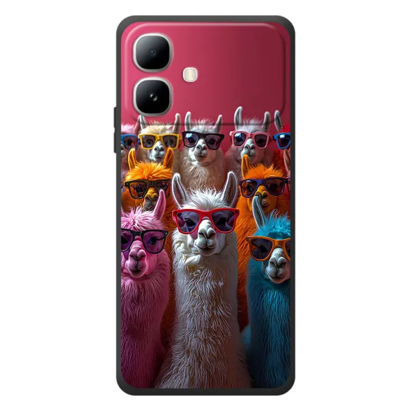 Чехол с принтом «Ламы в очках» для Infinix Smart 20