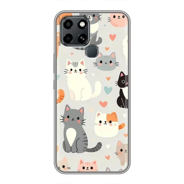 Чехол с принтом «Коллаж котов» для Infinix Smart 6