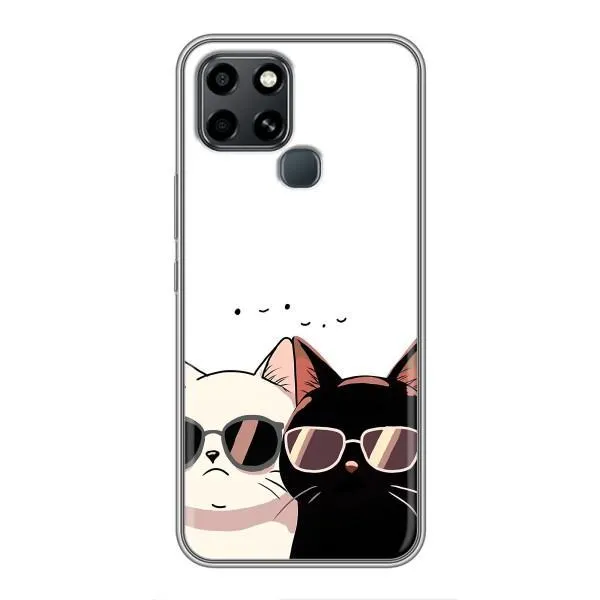 Чехол с принтом «Коты в очках» для Infinix Smart 6