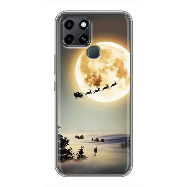 Чохол з принтом «Санта на місяці» для Infinix Smart 6 Чохол з принтом «Санта на місяці» для Infinix Smart 6