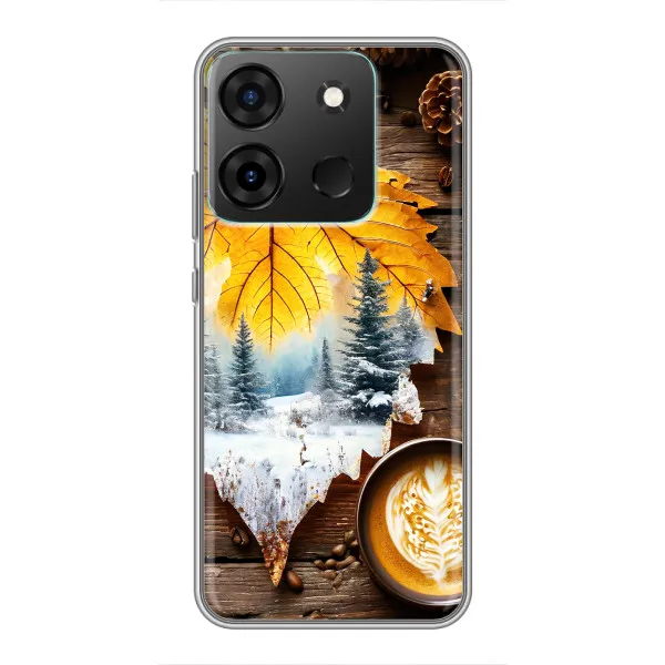 Чехол с принтом «Осенне-зимний кофе» для Infinix Smart 7