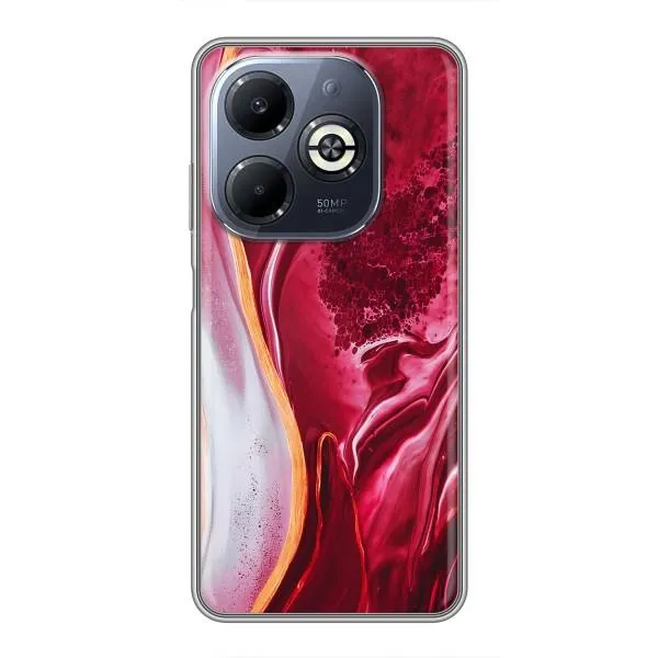 Чохол з принтом «Мрамор червоний» для Infinix Smart 8 Plus Чохол з принтом «Мрамор червоний» для Infinix Smart 8 Plus