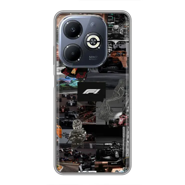 Чехол с принтом «Гоночный коллаж Ф1» для Infinix Smart 8 Plus Чехол с принтом «Гоночный коллаж Ф1» для Infinix Smart 8 Plus
