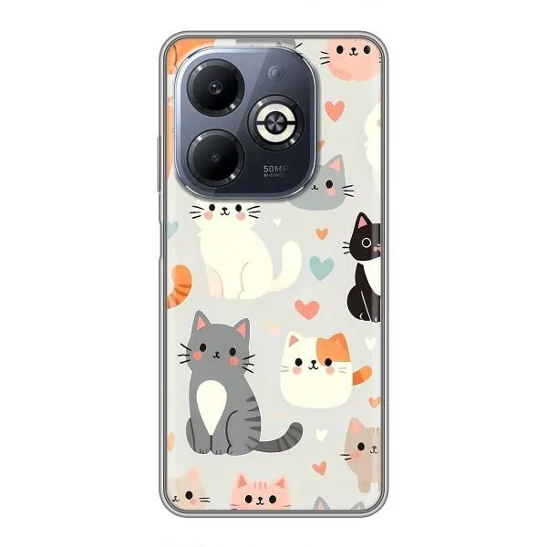 Чехол с принтом «Коллаж котов» для Infinix Smart 8 Plus Чехол с принтом «Коллаж котов» для Infinix Smart 8 Plus