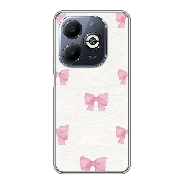 Чехол с принтом «Розовые бантики» для Infinix Smart 8 Plus Чехол с принтом «Розовые бантики» для Infinix Smart 8 Plus