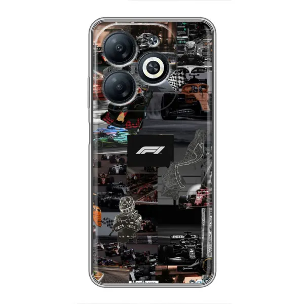 Чехол с принтом «Гоночный коллаж Ф1» для Infinix Smart 8