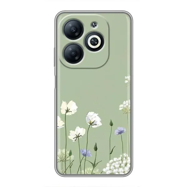 Чехол с принтом «Цветы на зеленом» для Infinix Smart 8