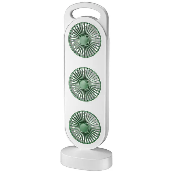 Настольный вентилятор Three Head Fan 1200 mAh — Зеленый — фото 1