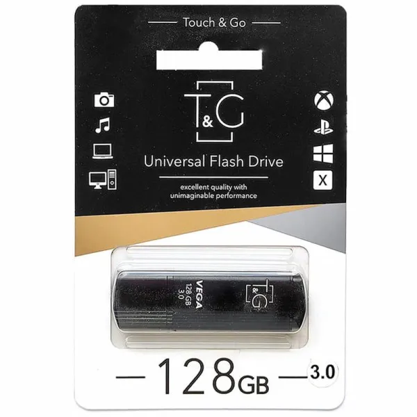 Флеш-накопитель T&G 121 Vega Series USB 3.0 — 128GB — Черный — фото 2