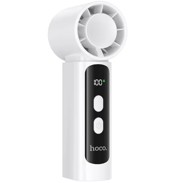 Портативный вентилятор Hoco HX601 handheld folding fan 3000 mAh — Белый — фото 1