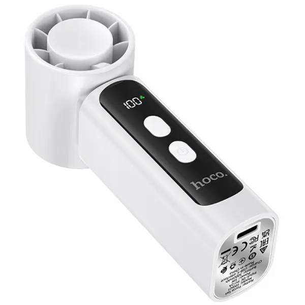 Портативный вентилятор Hoco HX601 handheld folding fan 3000 mAh — Белый — фото 4