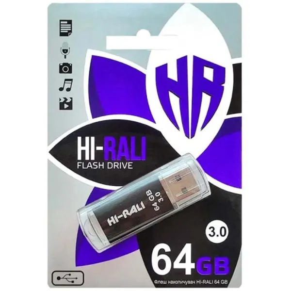 Флеш-накопитель Hi-Rali Rocket Series USB 3.0 — 64GB — Черный — фото 2