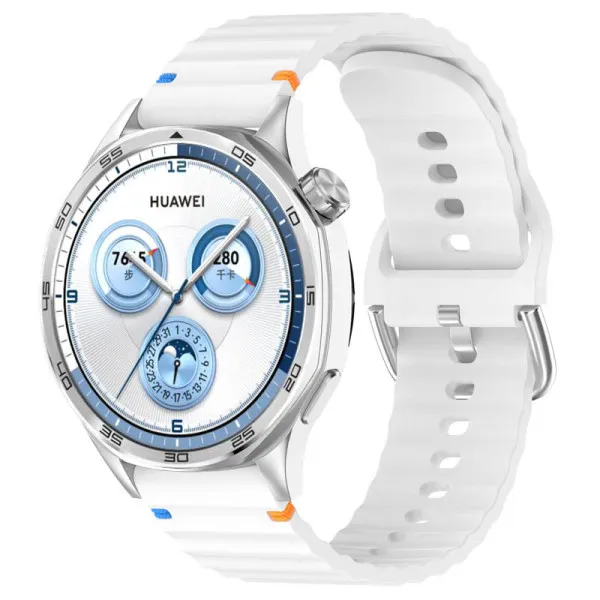 Силиконовый ремешок Wavy для Smart Watch 22mm — Белый — фото 1