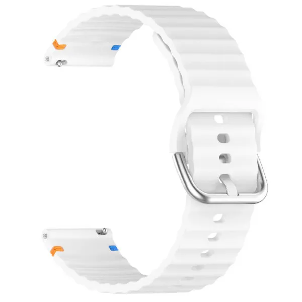Силиконовый ремешок Wavy для Smart Watch 22mm — Белый — фото 2